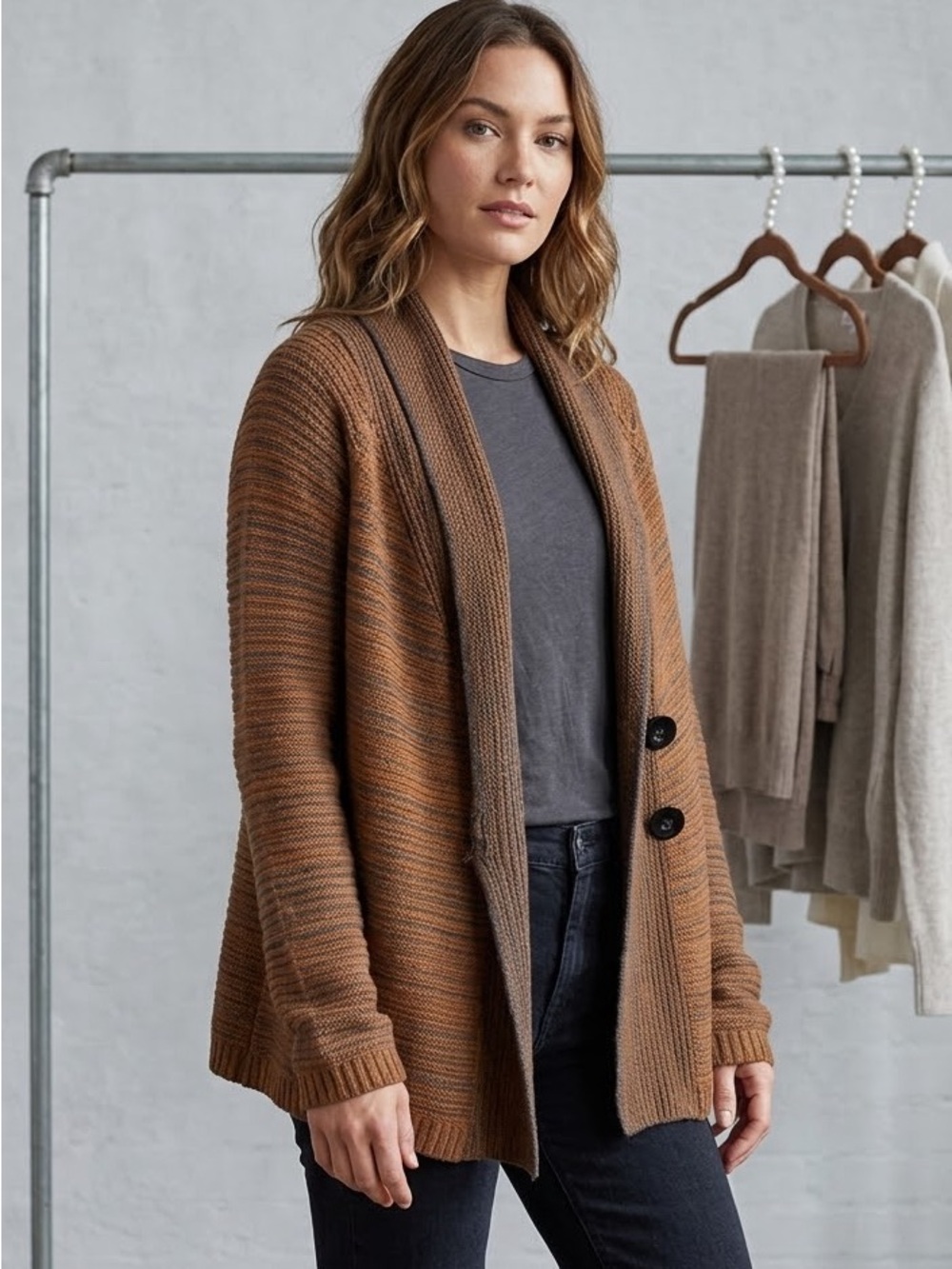 Rico Handmade in Thailand Knit Cardigan Sweater Size L